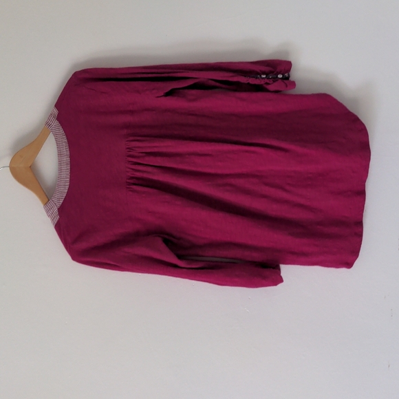 Anthropologie Meadow Rue Tunic Fuchsia Pink Stripe Flowy Boho Top Small - Picture 5 of 7